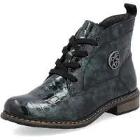 Rieker Damenstiefeletten 7120590 in Blau, isoliert, mit Reißverschluss und 3,5 cm Absatz