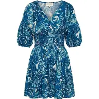 Apricot Minikleid "Druckkleid", Damen, Gr. L (40), N-Gr, blau, gewebt, Obermaterial: 100% Baumwolle CO., gemustert, Puffärmel Gummizug, Kleider Minikleid, mit Puffärmeln