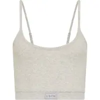 LASCANA Crop-Top , Damen, Gr. 36/38, beige (hellgrau meliert), Feinstrick, Obermaterial: 50% Polyester, 45% Baumwolle, 5% Elasthan, meliert, bauchfrei, Rundhals, Tops Crop-Top, Topseller