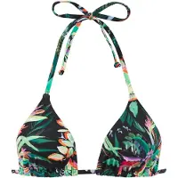Venice beach Triangel-Bikini-Top "Sandrine", Damen, Gr. 40, Cup A/B, schwarz bedruckt, Recycling-Polyamid, bedruckt, geblümt, Bikini-Oberteile Triangel-Bikini-Top, mit buntem Blumenprint