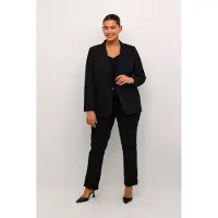 KAFFE CURVE Blusenblazer "Damen Blazer KCsakira", Damen, Gr. 54, schwarz (schwarz deep), Obermaterial: 77% Polyester PES. 18% Viskose CV. 5% Elasthan EL., Blazer Blusenblazer
