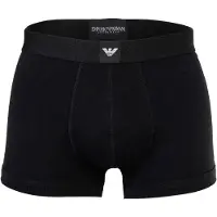 Emporio Armani Herren Trunks, 3er Pack - ESSENTIAL LOGOLABEL, Shorts, Stretch Cotton Schwarz/Weiß/Blau / XL