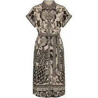 Apricot Midikleid "Midi-Kleid" mit Blumen- und Ananas-Print