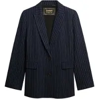 Superdry für Damen. W5012032A Americana Pinstripe Boyfriend Marineblau (L), Lässig, Klassisch, Polyester