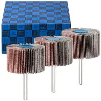 PFERD TOOLS Fächerschleifer-Set 3-tlg. Korund 50x30mm Schaft 6 mm A60, 80,120 für Feinschliff - 44498004