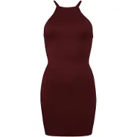 Superdry für Damen. W8011537A Kastanienbraunes Minikleid mit olympischem Rücken (L), Lässig, Modal, Ärmellos / Hosenträger