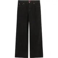 Superdry für Damen. W7011108A Mitteltaillierte Cordhose mit weitem Bein Schwarz (26/32), Lässig, Baumwolle