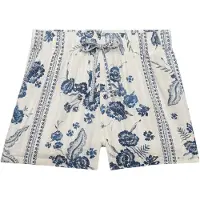 Superdry für Damen. W7110497A Bedruckte Strandshorts aus Baumwolle weiß (XS), Strandbekleidung