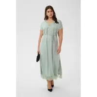 KAFFE CURVE Midikleid "Damen Kleid KCjamie", Damen, Gr. 50, N-Gr, blau (dusty aqua cc), Obermaterial: 100% Polyester PES., Kleider Midikleid