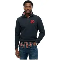 Superdry für Herren. M2014475A Sweatshirt Neon Half Zip Track navy (L), Lässig, Baumwolle, Marine