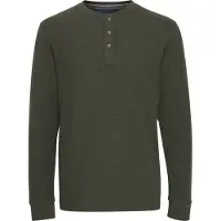 Blend Langarmshirt "Langarmshirt BHBhnoble", Herren, Gr. XXL, grün (dusty olive), Obermaterial: 60% Baumwolle CO. 40% Polyester PES., Shirts Langarmshirt