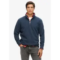 Superdry für Herren. M2013750A Sweatshirt mit Bäckerkragen und Logo Essential Navy (M), Lässig, Baumwolle, Marine