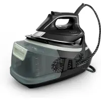 Rowenta DG9621F0, Dampfbügelstation mit Druckdampf, 500 g/min, Microsteam 400 HD 3De Laser-Grundplatte, 7,8 bar, 1,3 l, 140 g/min
