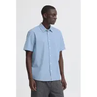 Blend Leinenhemd "Leinenhemd BHAban Slub Linen Mix", Herren, Gr. XXL, N-Gr, blau (lichen blau), Obermaterial: 70% Baumwolle CO. 30% Leinen LI., Hemden Leinenhemd