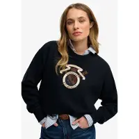 Superdry für Damen. W2012579A Sweatshirt Crest navy (S), Lässig, Baumwolle, Marine