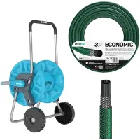 Cellfast Aluplus Schlauchwagen 1/2" 60 m + Economic Gartenschlauch 1/2" 50 m