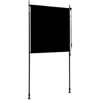 StarTech.com Sichtschutz Rollo für außen - Balkon Sonnenrollo - 120x270 cm - UV- und hitzebeständig - Kurbel mit verstellbarer Stange - Wetterfestes Kunststoffgewebe - Schwarz