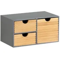 Kesper Organizer "Küchenregal, Aufbewahrungsbox, FSC-zertifiziert", grau, B:27cm H:14cm T:16cm, Bambus, Aufbewahrungsboxen, Organizer, Mini-Kommode mit 3 Schubladen
