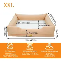 StarTech.com Hundebett - Orthopädisches Sofa 2XL - Rechteckig - Mit Rand - Waschbarer Abnehmbarer Bezug - Wasserdichte Unterlage - Beige Gelb