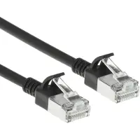 ACT Schwarzes 1,5 Meter LSZH S/FTP CAT6A Slimline-Patch-Kabel snagless mit RJ45-Steckern, 1,5 m, Cat6a, S/FTP (S-STP), RJ-45, RJ-45, Schwarz