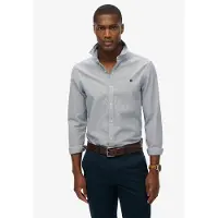 Superdry für Herren. M4011037A Classic Oxford L/S Hemd grau (S), Lässig, Baumwolle, Langarm
