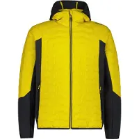 CMP wasserabweisende Herren Primaloft Hybrid Jacke mit Kapuze gelb 52