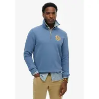 Superdry für Herren. M2014475A Sweatshirt Neon Half Zip Track blau (XXL), Lässig, Baumwolle