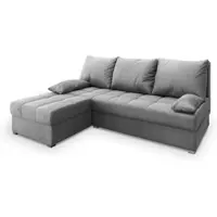 Masseno Ecksofa RITA M mit Schlaffunktion L-Form, Sofa mit Bettkasten, Wohnzimmersofa, Couch, Soffa, Bettsofa, Couchgarnitur- Hellgrau, MONOLITH 84