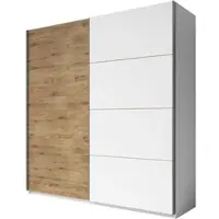 Masseno Schiebetürenschrank GALASSIA 270/210/61 cm 2-türig Schlafzimmer Schrank Kleiderschrank Weiß