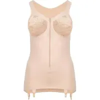 Susa Body "Einteiler ohne Bügel Einteiler ohne Bügel mit Strumpfhalter", Damen, Gr. 110, Cup D, beige (elfenbein), Basic, Bodys Body