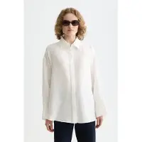 Scotch & Soda Linen Shirt White Größe: 40 | Longsleeves Outlet | Damen | Weiß
