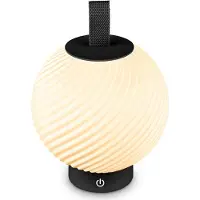 Briloner LED-Akku-Tischlampe Brilo unplugged Globe, schwarz/weiß IP44