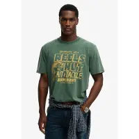 Superdry für Herren. M1012360A Roadside Trade T-shirt grün (L), Lässig, Baumwolle, Kurzarm