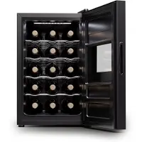 Klarstein Freistehender Weinkühlschrank 1 Zone, Getränkekühlschrank Klein, Kleiner Weinschrank, Wein-Kühlschrank Klein mit Glastür, Indoor/Outdoor Flaschenkühlschrank, Wine Fridge, 15 Flaschen