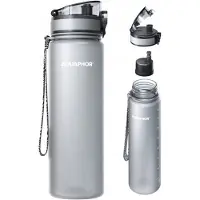AQUAPHOR Filterflasche + 1 Wasserfilterkartusche 0,8 L grau