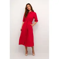 Cream Midikleid "Damen Kleid CRTiah", Damen, Gr. 40, N-Gr, rot (high risk rot), Obermaterial: 100% Viskose LENZING ECOVERO CV LenzEcov., Kleider Midikleid