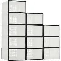 OEM Schuhaufbewahrungsboxen, stapelbares Design, transparentes Material, schwarz