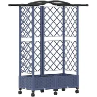 vidaXL Hochbeet mit Rankgitter und Dach Grau 124 x 40 x 129 cm PP
