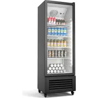 Klarstein GrandCooler 270L Getränkekühlschrank - Doppelt Verglaste Tür, LED-Beleuchtung, Mechanischer Thermostat, 0 °C bis 10 °C, 4 Räder,