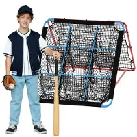 StarTech.com Baseball Rebounder Netz - Pitching Trainingsnetz für Kinder - 12-fach verstellbarer Winkel - 9 Zieltaschen - Multisport Rebound Netz