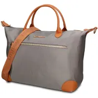 Gian Marco Venturi Handtasche für Damen, Modell Elowen, aus veganem Leder, zweifarbig (Schwarz und Braun)