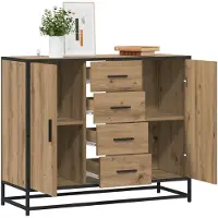 vidaXL Sideboard Artisan-Eiche 92 x 35 x 76 cm Holzwerkstoff