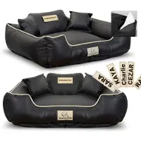 AIO Factory Hundebett, Laufstall, KINGDOG, , 115 x 95 cm, personalisierbar, abnehmbar, rutschfest, schwarz