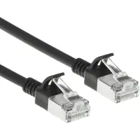 ACT Schwarzes 0,15 Meter LSZH S/FTP CAT7 Slimline-Patch-Kabel snagless mit RJ45-Steckern, 0,15 m, Cat7, S/FTP (S-STP), RJ-45, RJ-45, Schwarz