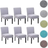 Mendler 6er-Set Esszimmerstuhl HWC-F61, Stuhl Lounge-Stuhl, Stoff/Textil grau