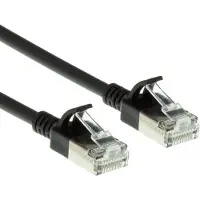 ACT Schwarzes 7 Meter langes LSZH-U/FTP-Cat6a-Datencenter-Slimline-Patch-Kabel mit RJ45-Anschlüssen und Knickschutz, 7 m, Cat6a, U/FTP (STP), RJ-45, RJ-45, Schwarz
