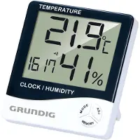 Grundig Wetterstation Digital Thermometer Hygrometer Funk Alarm Uhr LCD