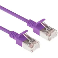 ACT Violettes 7 Meter langes LSZH-U/FTP-Cat-6a-Datencenter-Slimline-Patch-Kabel mit RJ45-Anschlüssen und Knickschutz, 7 m, Cat6a, U/FTP (STP), RJ-45, RJ-45, Violett