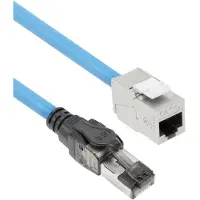 ACT Blau 50 Meter S/FTP CAT6A B2ca PoE++ 100W massives vorgefertigtes Installationskabel, RJ45 Stecker – Buchse, 50 m, Cat6a, S/FTP (S-STP), RJ-45, RJ-45, Blau