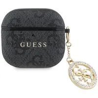GUESS Schutzhülle für AirPods 4 Strass 4G Charm Case Schwarz